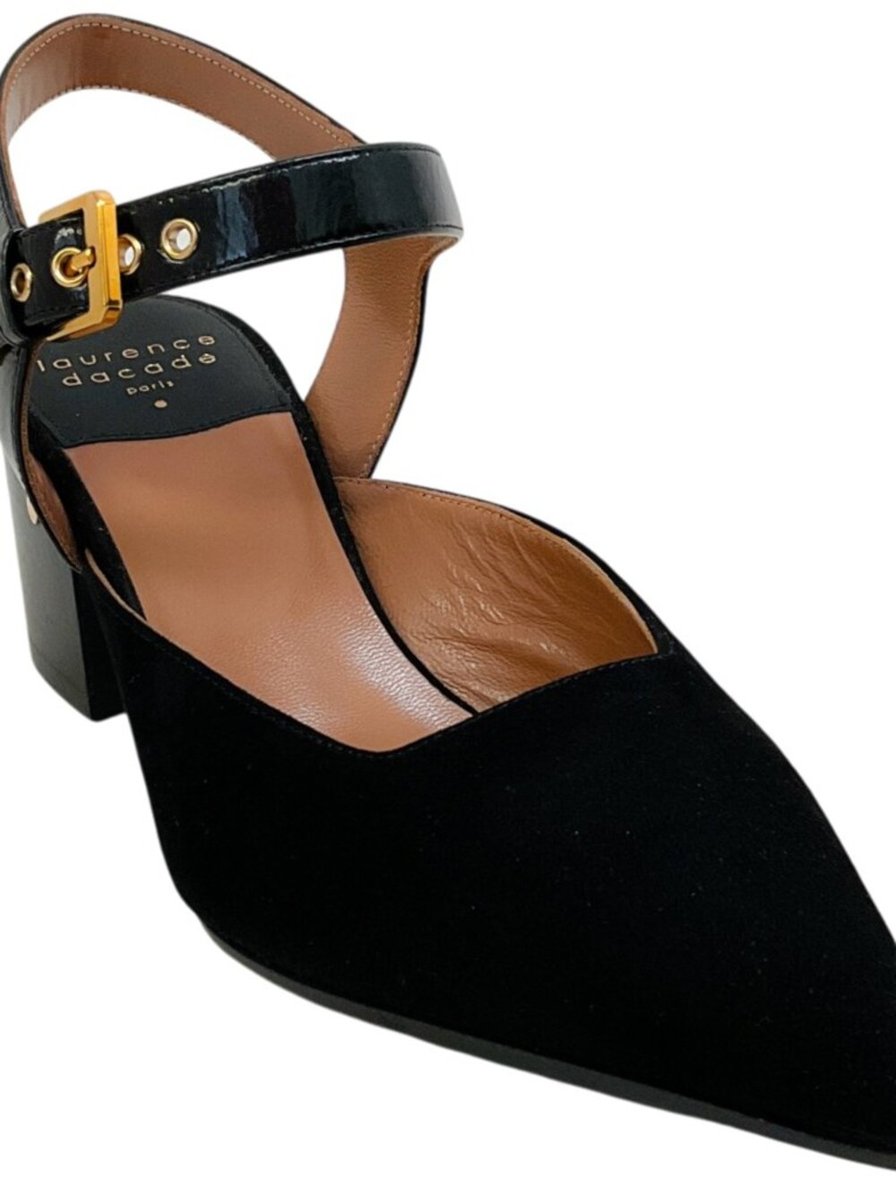 Laurence Dacade Black Suede Kane Ankle Strap Pumps